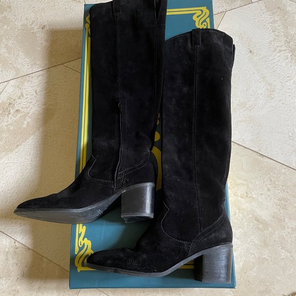 Sbicca Vintage Collection black suede knee high boots size 9 - Picture 1 of 6